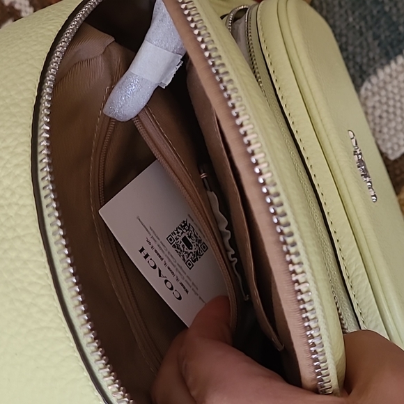 Coach Court Mini Pebble Leather Backpack Bag Lime green C8603 - Picture 8 of 8